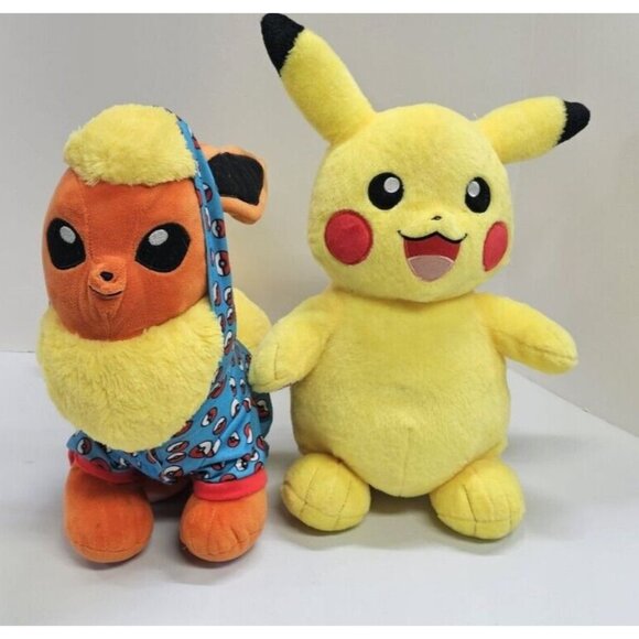 Build A Bear Pokemon Flareon Pikachu Large Plush Toys Partial